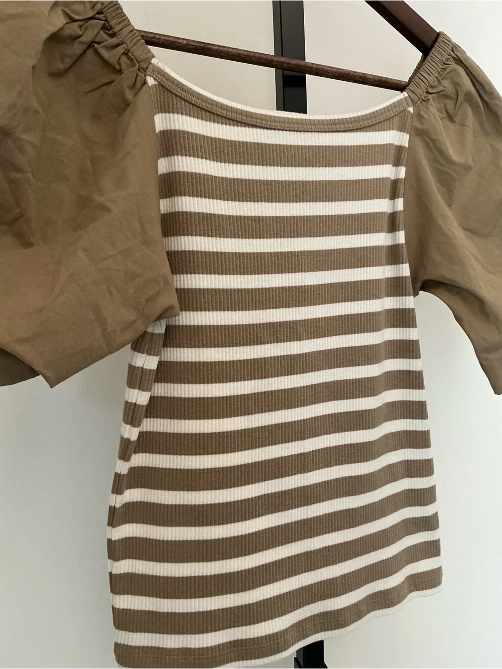 🆕 J Crew | Striped Knit Top with Puff Sleeves